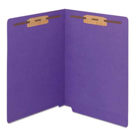 Smead WaterShed/CutLess End Tab 2-Fastener Folders, Straight Tab, Letter Size, Purple, 50/Box (25550)