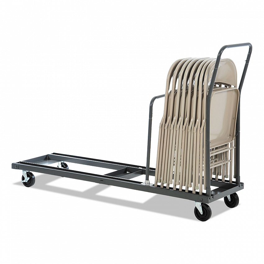 Chair/Table Cart, Metal, 600 lb Capacity, 20.86" x 50.78" to 72.04" x 43.3", Black (FTCART)