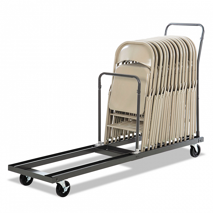 Chair/Table Cart, Metal, 600 lb Capacity, 20.86" x 50.78" to 72.04" x 43.3", Black (FTCART)