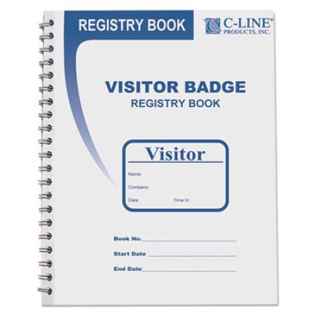 C-Line Visitor Badges with Registry Log, 3 5/8 x 1 7/8, White, 150 Badges/Box (97030)