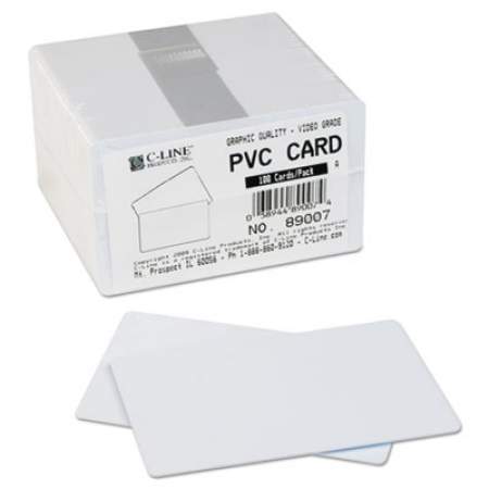 C-Line PVC ID Badge Card, 3 3/8 x 2 1/8, White, 100/Pack (89007)