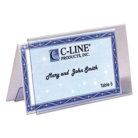 C-Line Tent Card Holders, 2" x 3 1/2", Rigid Heavyweight Clear Plastic, 40/Box (87537)