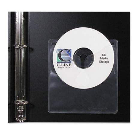 C-Line Self-Adhesive CD Holder, 5 1/3 x 5 2/3, 10/PK (70568)