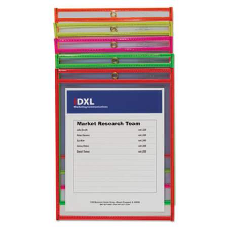 C-Line Stitched Shop Ticket Holders, Neon, Assorted 5 Colors, 75", 9 x 12, 25/BX (43910)