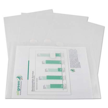 C-Line Reusable Poly Envelope, Hook and Loop Closure, 9.38 x 13, Clear, 5/Pack (35107)