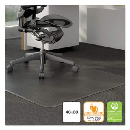 Alera Moderate Use Studded Chair Mat for Low Pile Carpet, 46 x 60, Rectangular, Clear (MAT4660CLPR)
