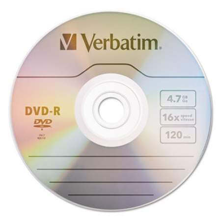 Verbatim DVD-R Recordable Disc, 4.7 GB, 16x, Spindle, Silver, 100/Pack (95102)