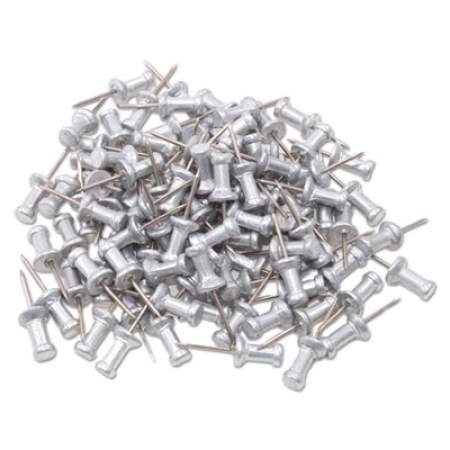 GEM Aluminum Head Push Pins, Aluminum, Silver, 1/2", 100/Box (CPAL4)