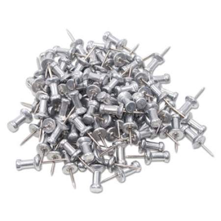 GEM Aluminum Head Push Pins, Aluminum, Silver, 3/8", 100/Box (CPAL3)