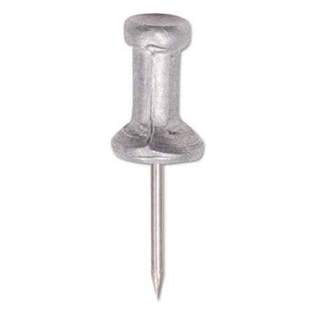 GEM Aluminum Head Push Pins, Aluminum, Silver, 1/2", 100/Box (CPAL4)