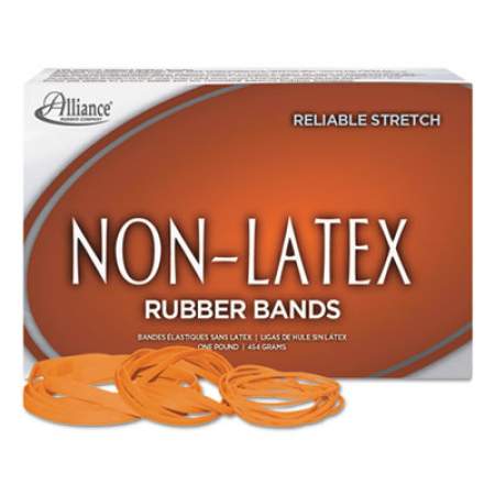 Alliance Non-Latex Rubber Bands, Size 19, 0.04" Gauge, Orange, 1 lb Box, 1,440/Box (37196)