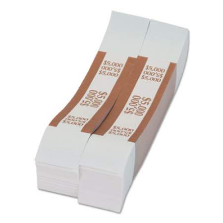 Pap-R Currency Straps, Brown, $5,000 in $50 Bills, 1000 Bands/Pack (405000)