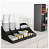 11-Compartment Coffee Condiment Organizer, 18.25 x 6.63 x 9.78, Black (COMORGBLK)
