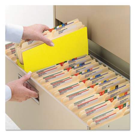 Smead Colored File Pockets, 3.5" Expansion, Legal Size, Yellow (74233)
