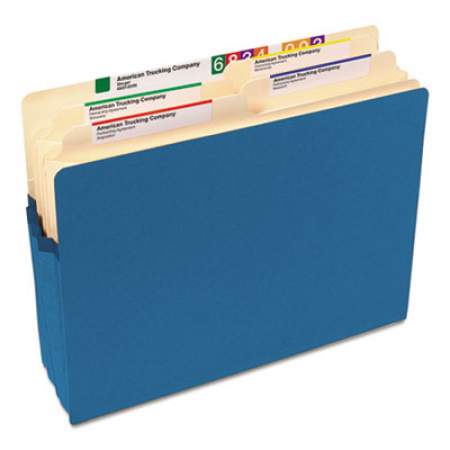 Smead Colored File Pockets, 1.75" Expansion, Letter Size, Blue (73215)
