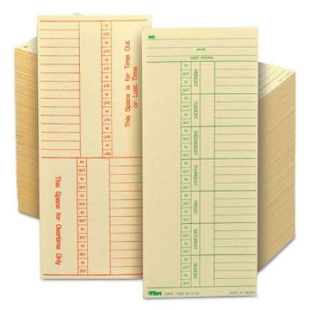 TOPS Time Clock Cards, Replacement for K14-15, Two Sides, 3.38 x 8.25, 500/Box (1260)