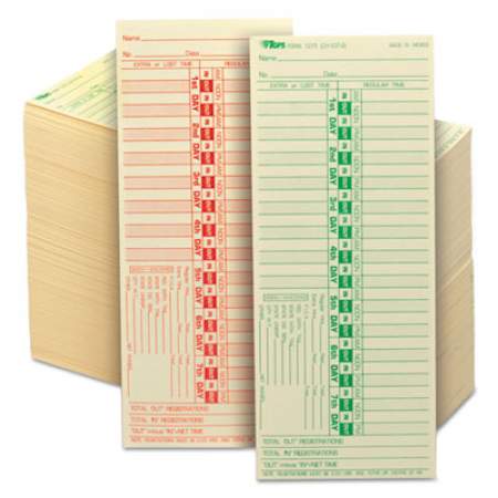 TOPS Time Clock Cards, Replacement for CH-107-2, Two Sides, 3.5 x 9, 500/Box (1275)