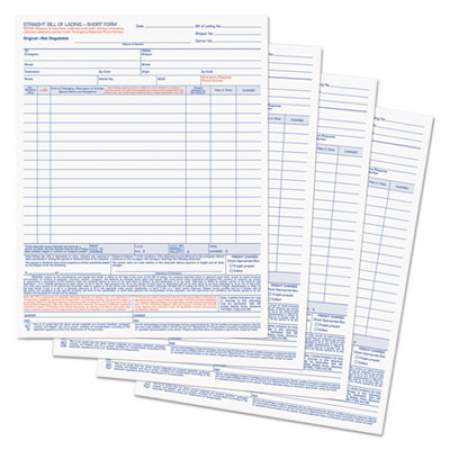 TOPS Bill of Lading,16-Line, Four-Part Carbonless, 8.5 x 11, 1/Page, 50 Forms (3847)
