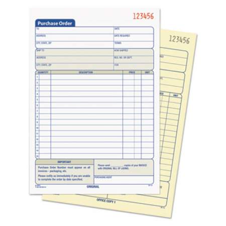 TOPS Purchase Order Book, Two-Part Carbonless, 5.56 x 8.44, 1/Page, 50 Forms (46140)