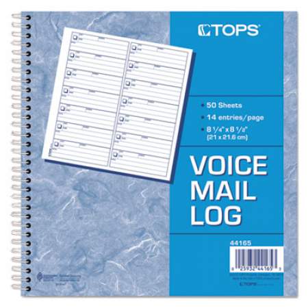 TOPS Voice Mail Log Book, 8.5 x 8.25, 1/Page, 1,400 Forms (44165)