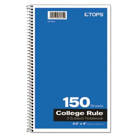 Oxford Coil-Lock Wirebound Notebooks, 3 Subject, Medium/College Rule, Randomly Assorted Covers, 9.5 x 6, 150 Sheets (65362)
