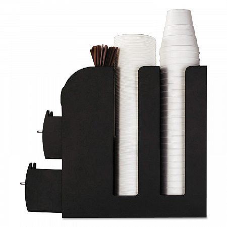 Coffee Condiment Caddy Organizer, 10 Compartments, 5.4 x 11 x 12.6, Black (CAD01BLK)