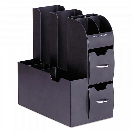 Coffee Condiment Caddy Organizer, 10 Compartments, 5.4 x 11 x 12.6, Black (CAD01BLK)