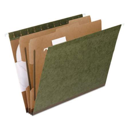 Pendaflex SureHook Reinforced Hanging Divider Folders, 2 Dividers, Letter Size, Green, 10/Box (59254)