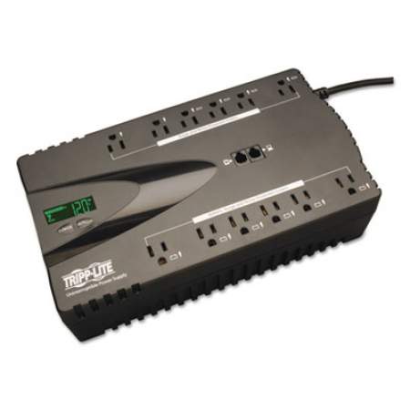 Tripp Lite ECO Series Energy-Saving Standby UPS, USB, LCD Display, 12 Outlets, 850 VA, 420 J (ECO850LCD)