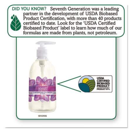 Seventh Generation Natural Hand Wash, Lavender Flower and Mint, 12 oz Pump Bottle (22926)