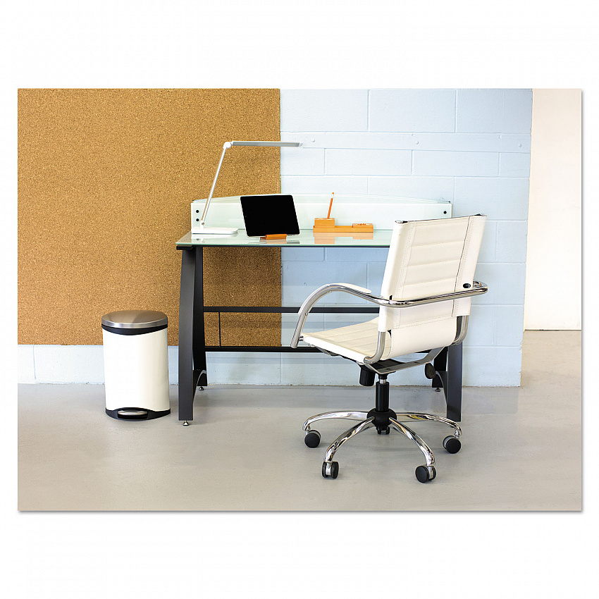 Step-On Medical Receptacle, 3 gal, Steel, White (9901WH)