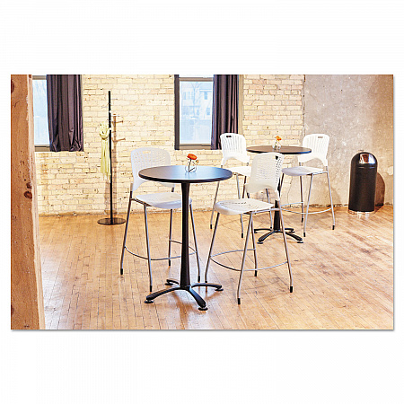 Dome Top Receptacle with Spring-Loaded Door, 15 gal, Steel, Black (9636BL)