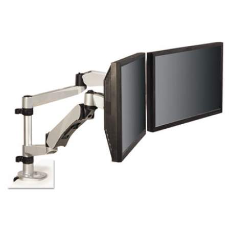 3M Easy-Adjust Desk Single Arm Mount for 30" Monitors, 360 deg Rotation, +90/-15 deg Tilt, 360 deg Pan, Silver, Supports 20 lb (MA245S)