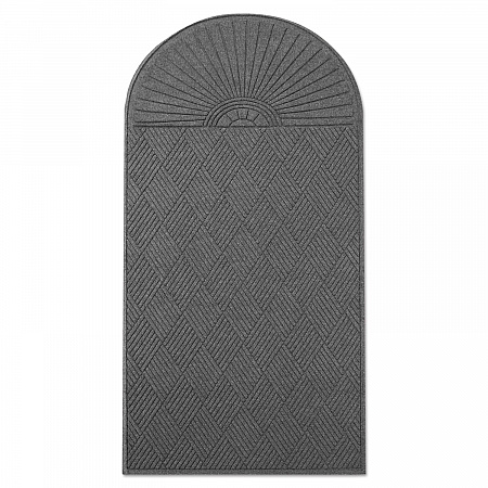 EcoGuard Diamond Floor Mats, Rectangular with Single Fan, Charcoal Gray Carpeted Surface, 96