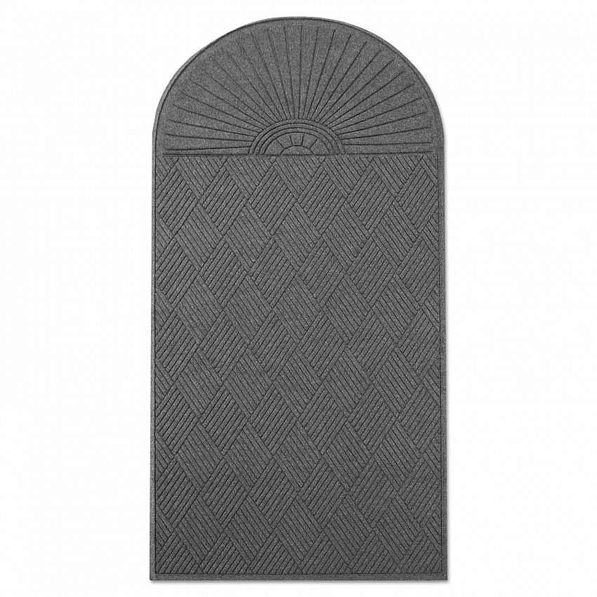EcoGuard Diamond Floor Mats, Rectangular with Single Fan, Charcoal Gray Carpeted Surface, 96" x 48" (EGDSF040804)