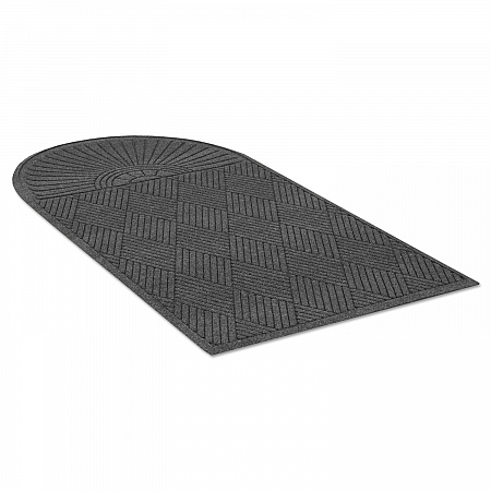 EcoGuard Diamond Floor Mats, Rectangular with Single Fan, Charcoal Gray Carpeted Surface, 72