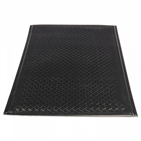 Soft Step Supreme Anti-Fatigue Floor Mat, Rectangular, Black Cross-Hatch Embossed Surface, 24
