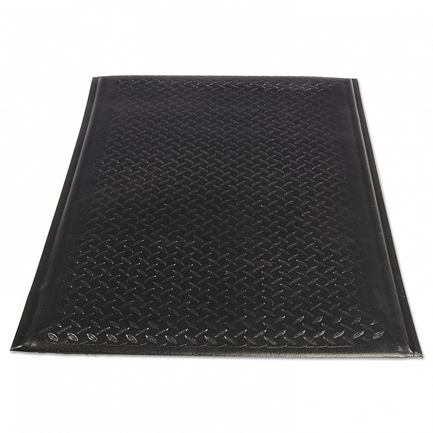 Soft Step Supreme Anti-Fatigue Floor Mat, Rectangular, Black Cross-Hatch Embossed Surface, 24" x 36" (24020301DIAM)