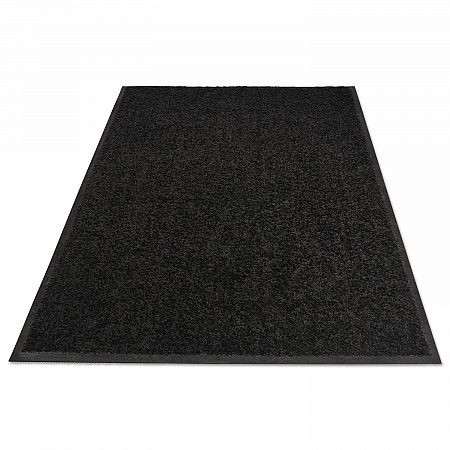Platinum Series Walk-Off Indoor Wiper Mat, Rectangular, Black Carpeted Surface, 48