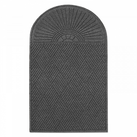 EcoGuard Diamond Floor Mats, Rectangular with Single Fan, Charcoal Gray Carpeted Surface, 72