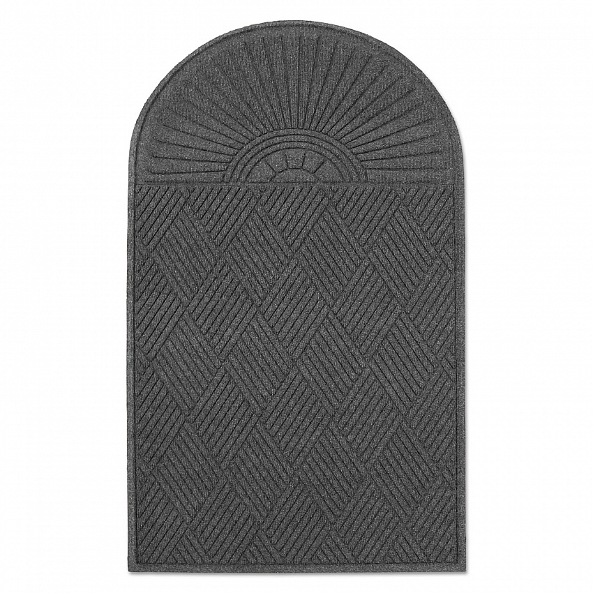EcoGuard Diamond Floor Mats, Rectangular with Single Fan, Charcoal Gray Carpeted Surface, 72" x 36" (EGDSF030604)