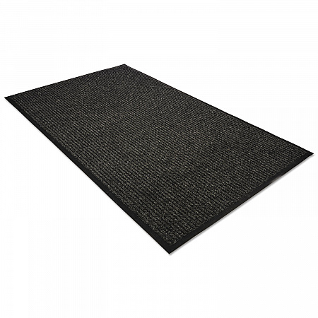 Golden Series Dual Rib Indoor Wiper Mats, Rectangular, Charcoal Gray Carpeted Surface, 36