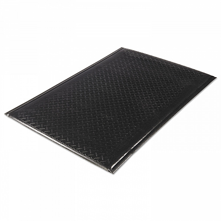 Soft Step Supreme Anti-Fatigue Floor Mat, Rectangular, Black Cross-Hatch Embossed Surface, 24