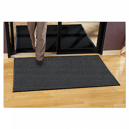 Platinum Series Walk-Off Indoor Wiper Mat, Rectangular, Gray Carpeted Surface, 48