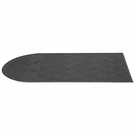 EcoGuard Diamond Floor Mats, Rectangular with Single Fan, Charcoal Gray Carpeted Surface, 72