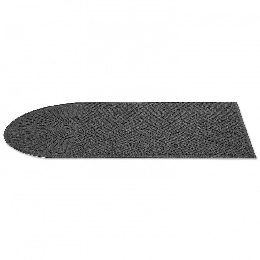 EcoGuard Diamond Floor Mats, Rectangular with Single Fan, Charcoal Gray Carpeted Surface, 72" x 36" (EGDSF030604)