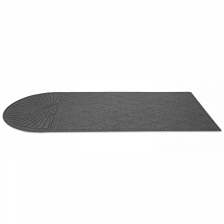 EcoGuard Diamond Floor Mats, Rectangular with Single Fan, Charcoal Gray Carpeted Surface, 96