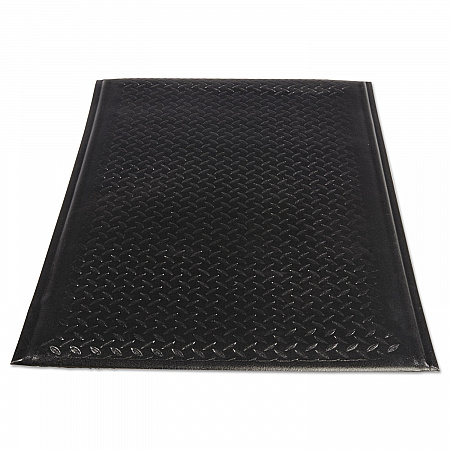 Soft Step Supreme Anti-Fatigue Floor Mat, Rectangular, Black Cross-Hatch Embossed Surface, 36