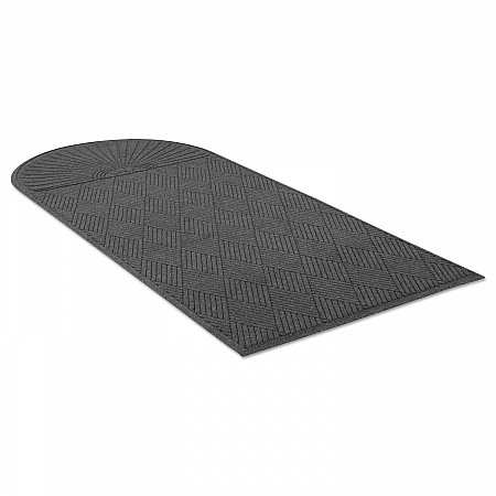 EcoGuard Diamond Floor Mats, Rectangular with Single Fan, Charcoal Gray Carpeted Surface, 96