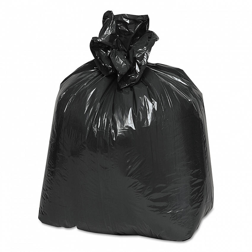 Linear Low-Density Can Liners, 10 gal, 0.6 mil, 24" x 23", Black, 25 Bags/Roll, 20 Rolls/Carton (242315B)